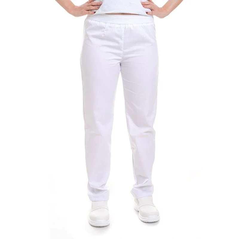 Pantalon de Cuisine Femme Slim Blanc - MANELLI