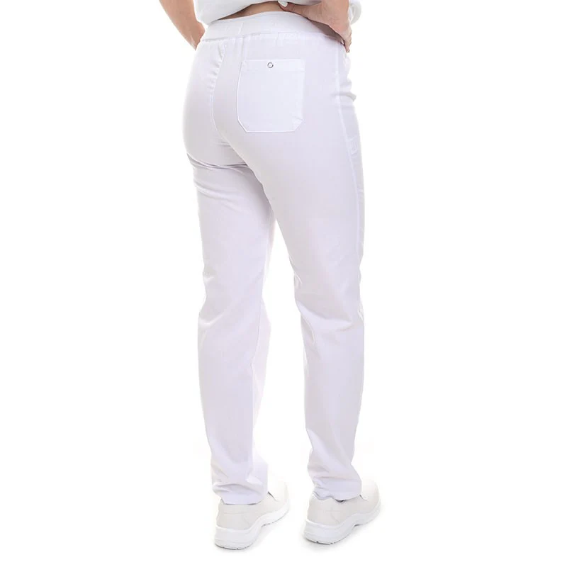 Pantalon de Cuisine Femme Slim Blanc - MANELLI - Image 2