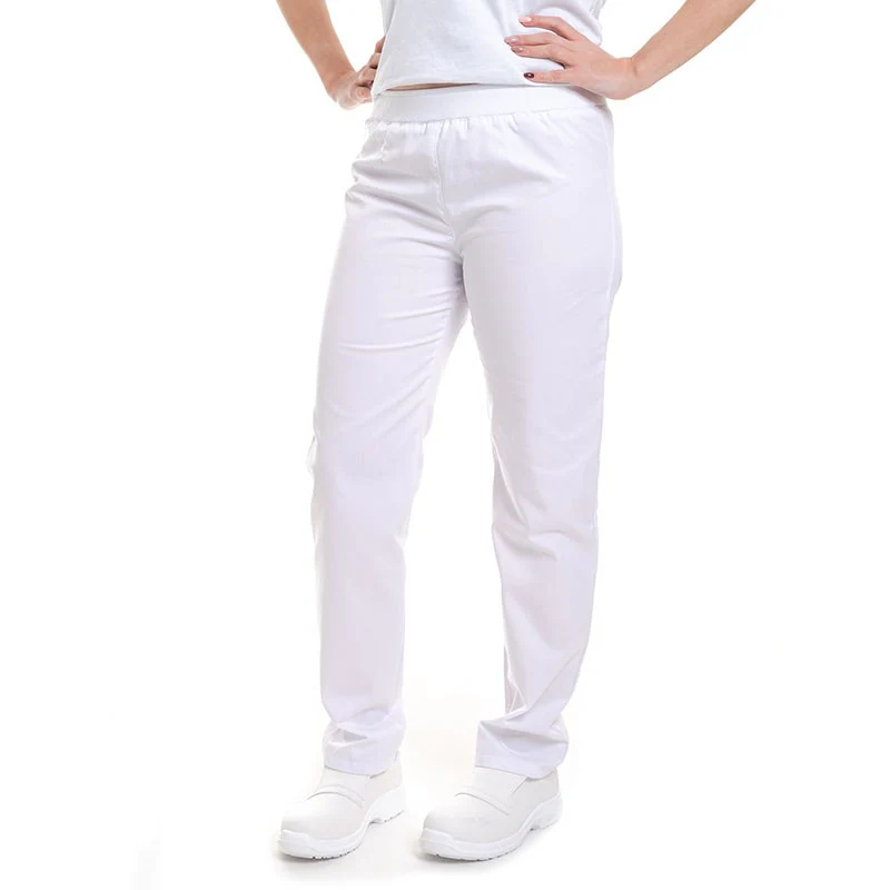 Pantalon de Cuisine Femme Slim Blanc - MANELLI - Image 3