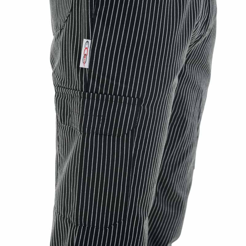 Pantalon de Cuisine Multipoches Fines Rayures - EGOCHEF - Image 4