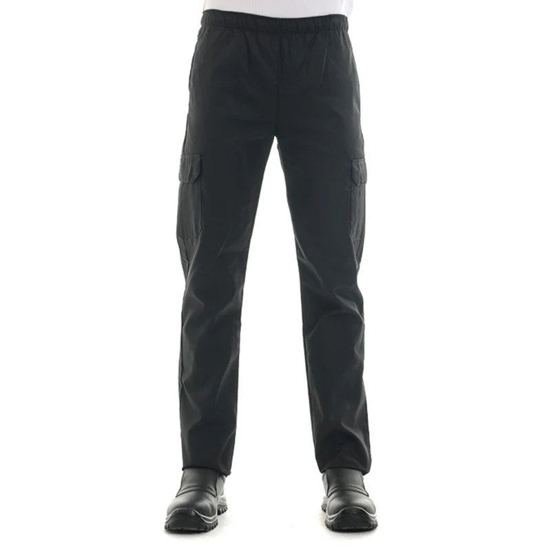 Pantalon de Cuisine Noir Poches Latérales - MANELLI