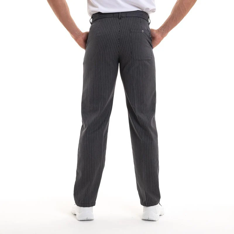 Pantalon de Pâtissier 1 Pli Noir Rayé - ROBUR - Image 4