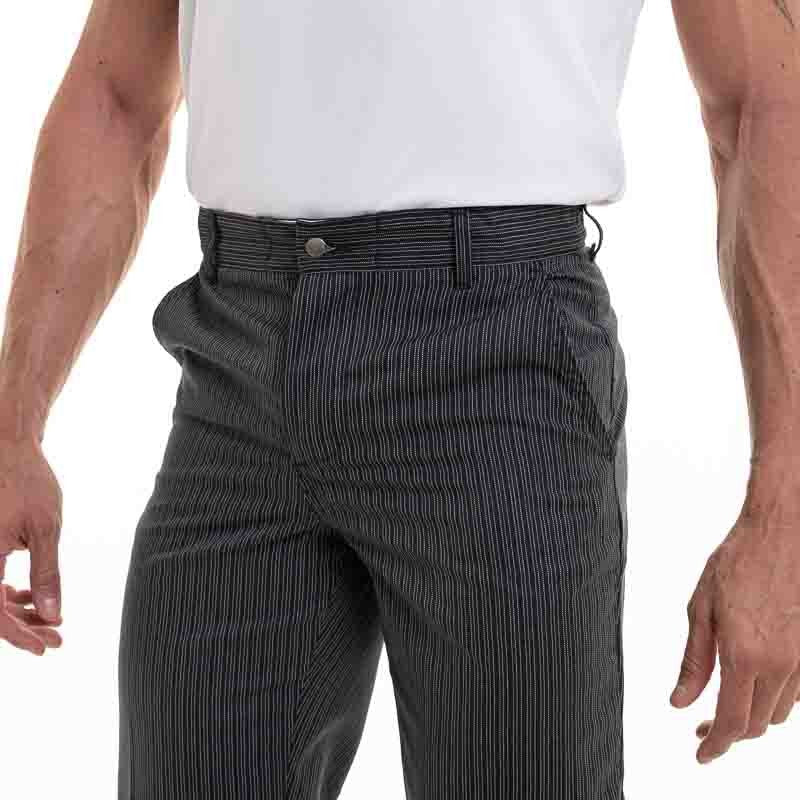 Pantalon de Pâtissier 1 Pli Noir Rayé - ROBUR - Image 5