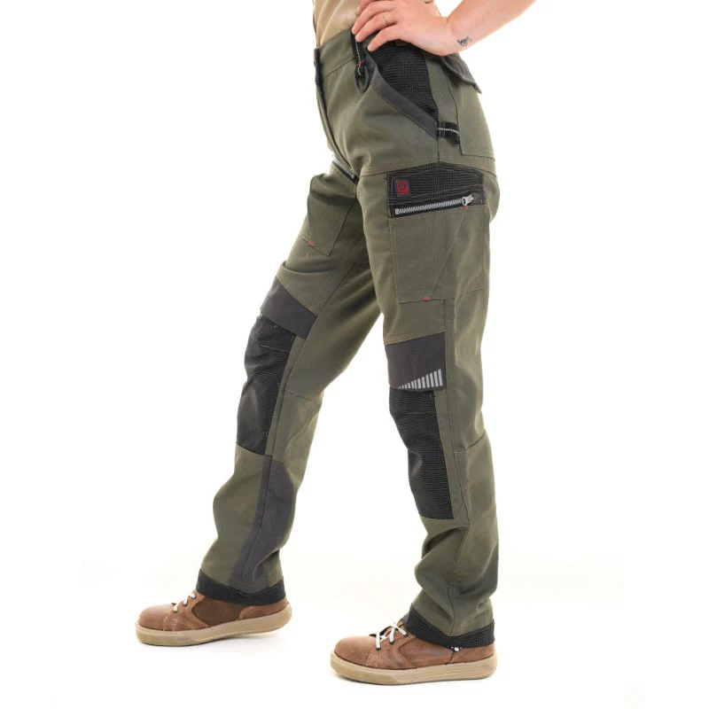 Pantalon de Travail Femme Chain Kaki et Charcoal - ADOLPHE LAFONT - Image 4