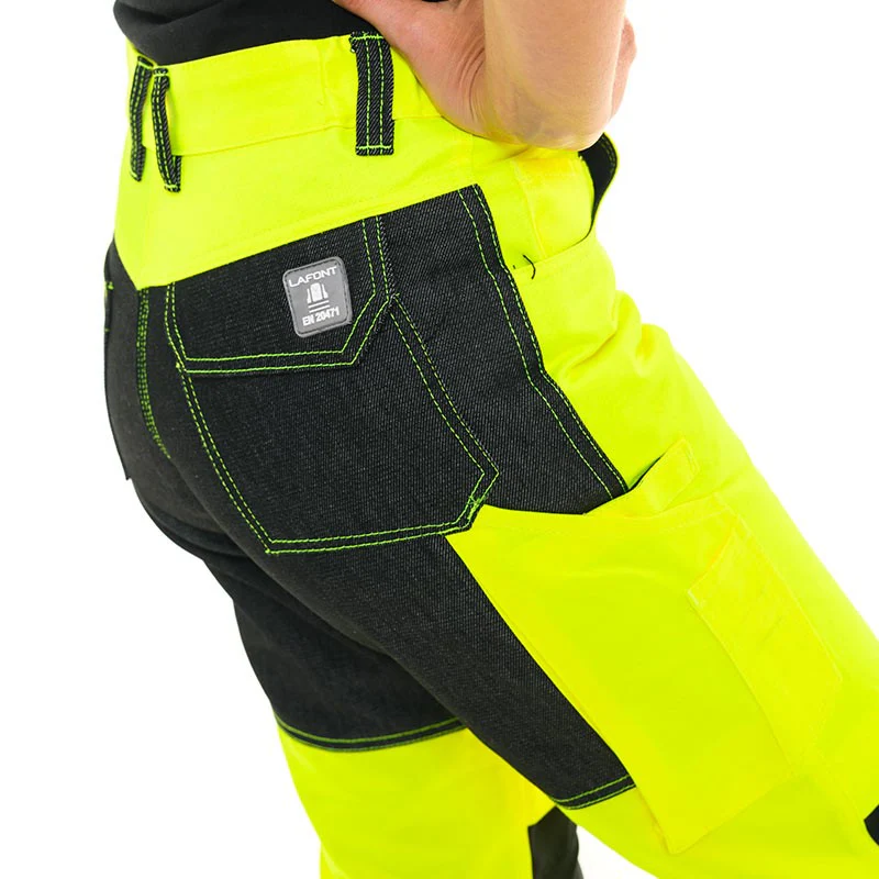 Pantalon de Travail Femme Jaune Fluo - ADOLPHE LAFONT - Image 5