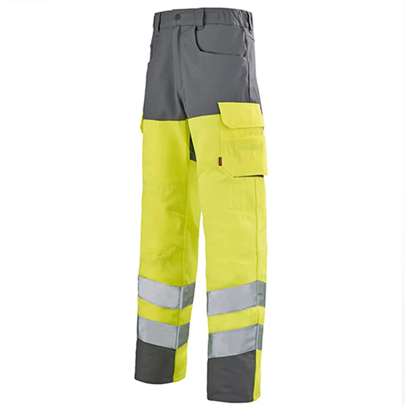 Pantalon de Travail Fluo Haute Visibilité Jaune Hivi/Acier - ADOLPHE LAFONT
