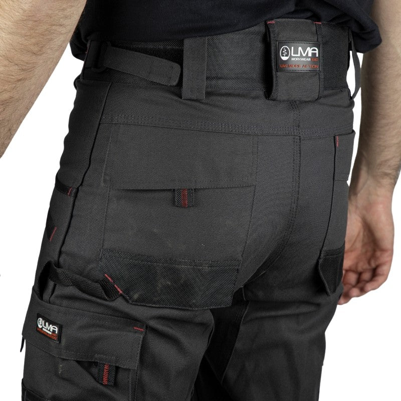 Pantalon de Travail Homme Argile Poches Genouillères Gris - LMA - Image 3