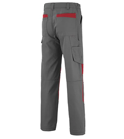 Pantalon de Travail Homme Muffler Gris Minéral et Rouge - ADOLPHE LAFONT - Image 2