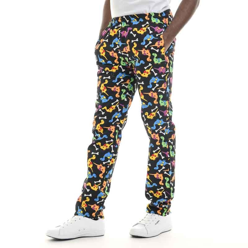 Pantalon Médical à Coulisse Mixte Motifs Dino - EGOCHEF - Image 2