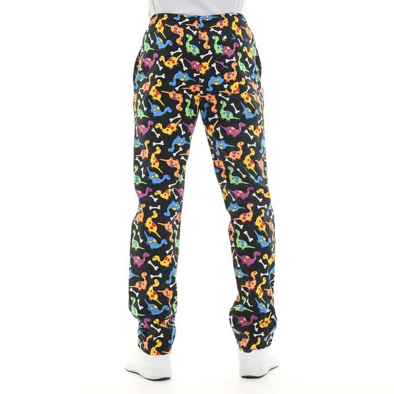 Pantalon Médical à Coulisse Mixte Motifs Dino - EGOCHEF - Image 3