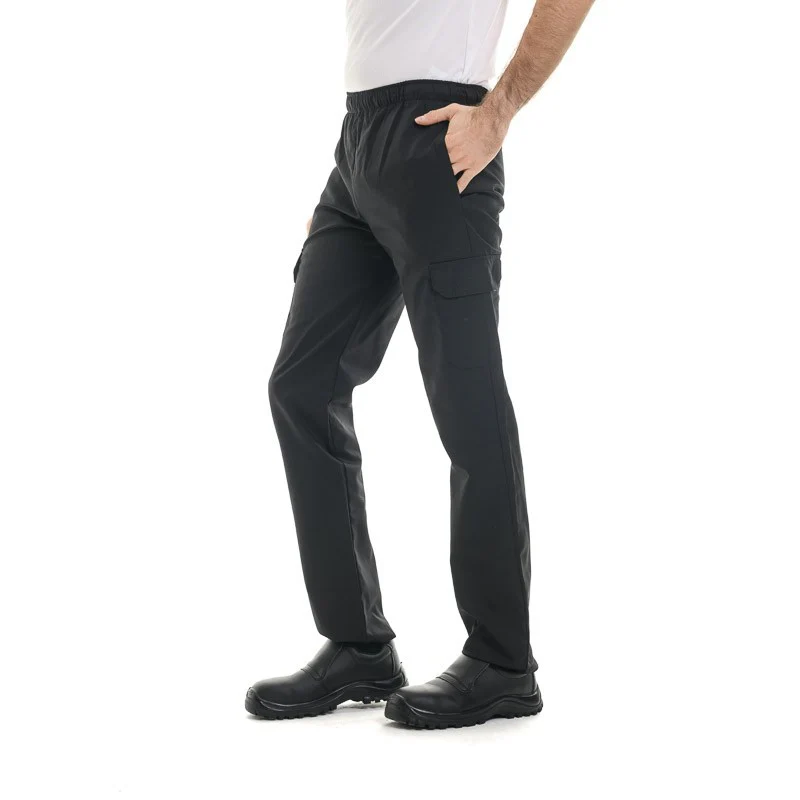 Pantalon Médical Mixte Noir Poches Latérales Lavable à 60° - MANELLI - Image 2