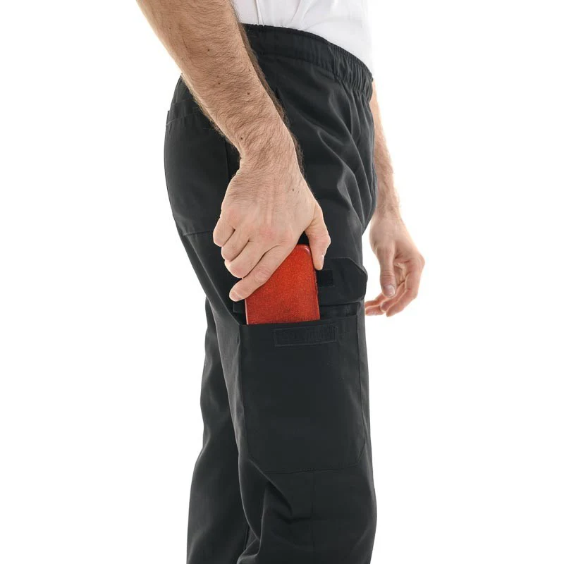 Pantalon Médical Mixte Noir Poches Latérales Lavable à 60° - MANELLI - Image 4