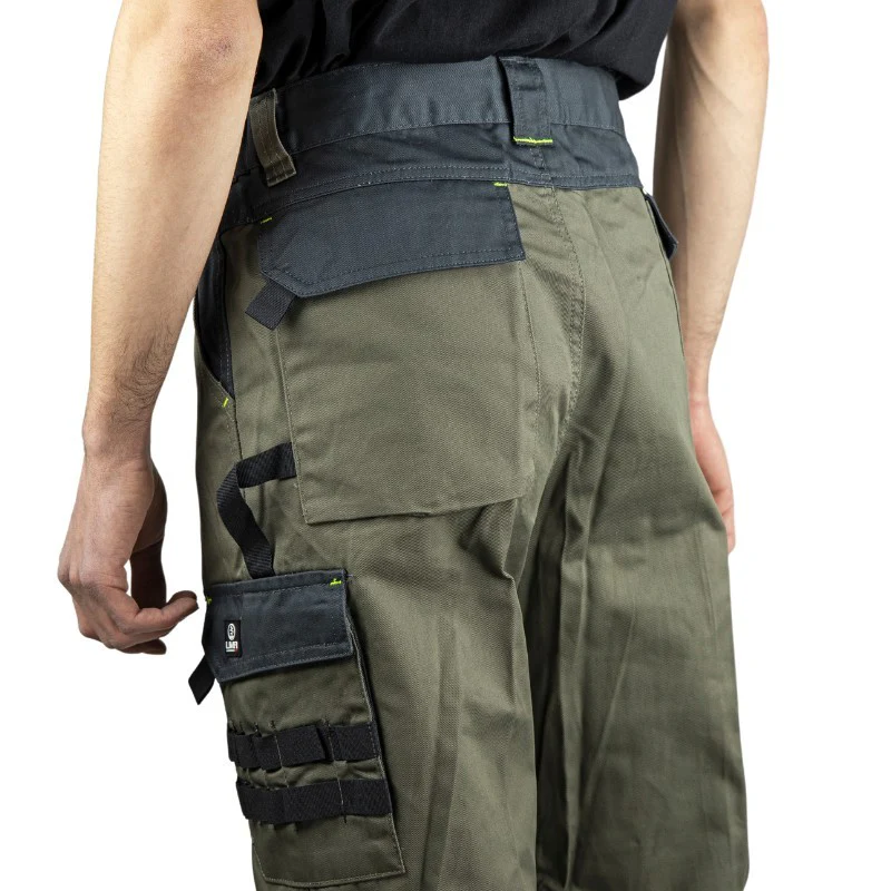 Pantalon de Travail Homme Multipoches Station Vert et Noir - LMA - Image 3
