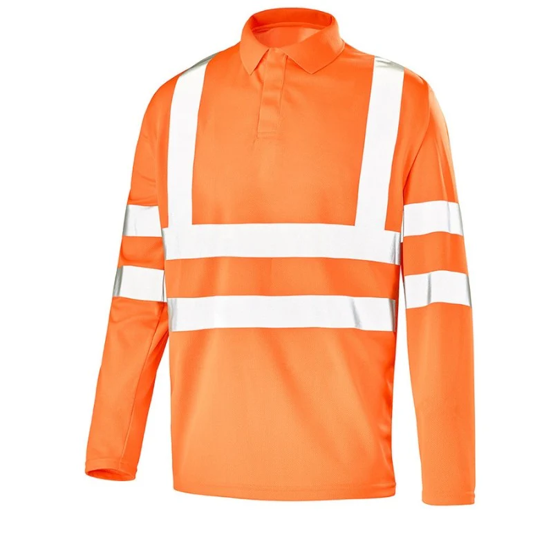 Polo à Manches Longues Jaune Fluo - CEPOVETT - Image 2