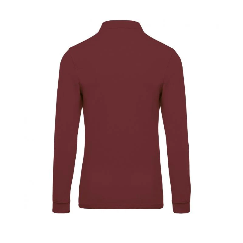 Polo Homme Bordeaux Manches Longues - KARIBAN - Image 2