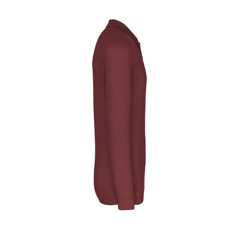 Polo Homme Bordeaux Manches Longues - KARIBAN - Image 3