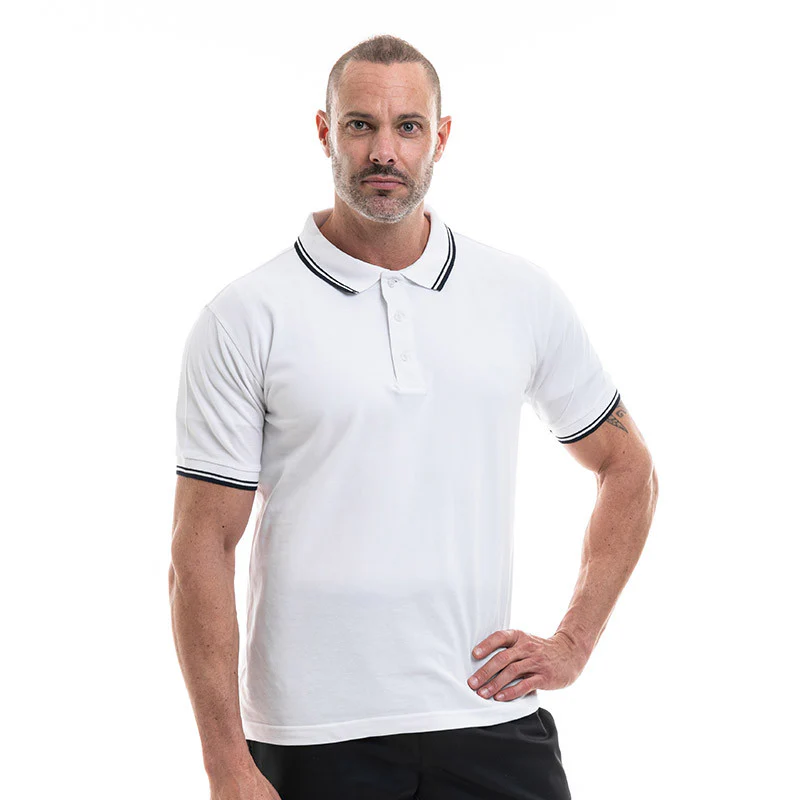 Polo de Travail Skipper Blanc et Bleu Marine - PAYPERWEAR - Image 3