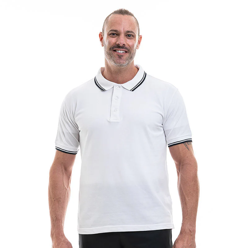 Polo de Travail Skipper Blanc et Bleu Marine - PAYPERWEAR - Image 4
