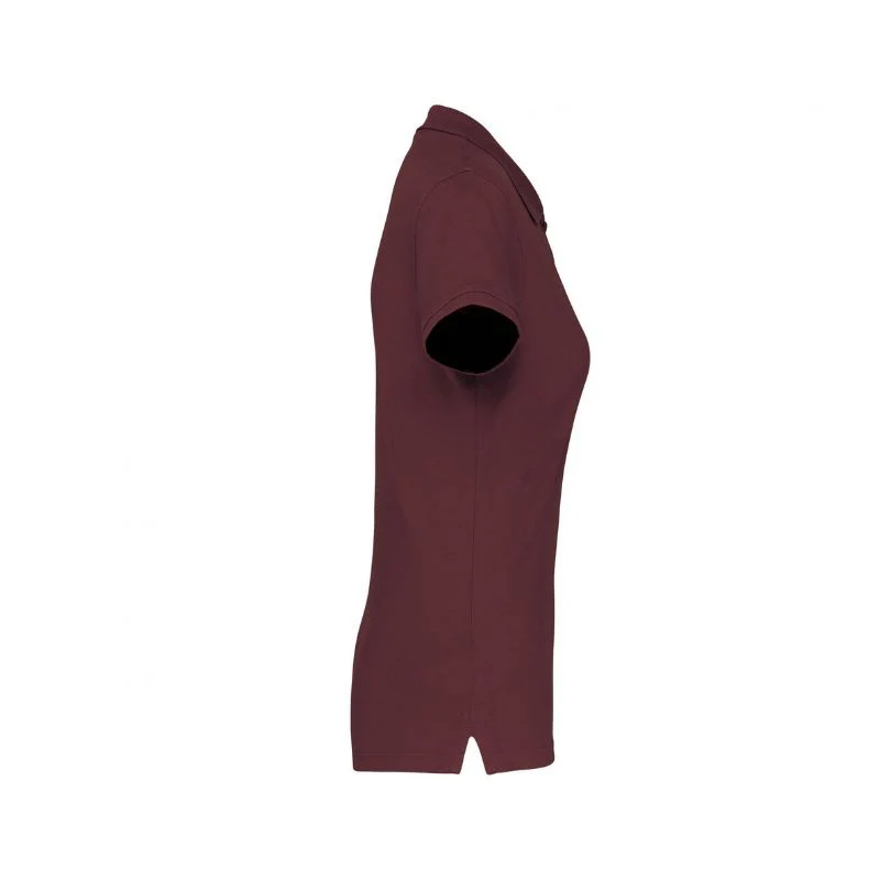 Polo Femme en Coton Basique Bordeaux - KARIBAN - Image 3