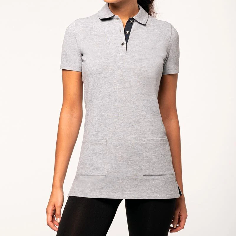 Polo Long Noir Manches Courtes Femme - TOPTEX - Image 2