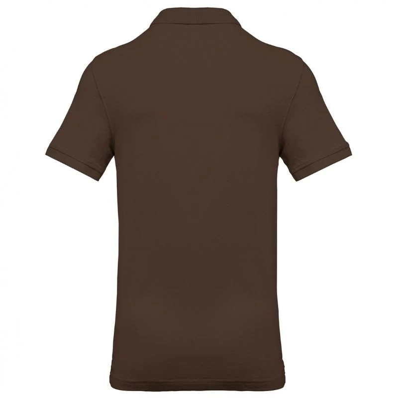 Polo Piqué Homme 100% Coton Manches Courtes Marron - KARIBAN - Image 2