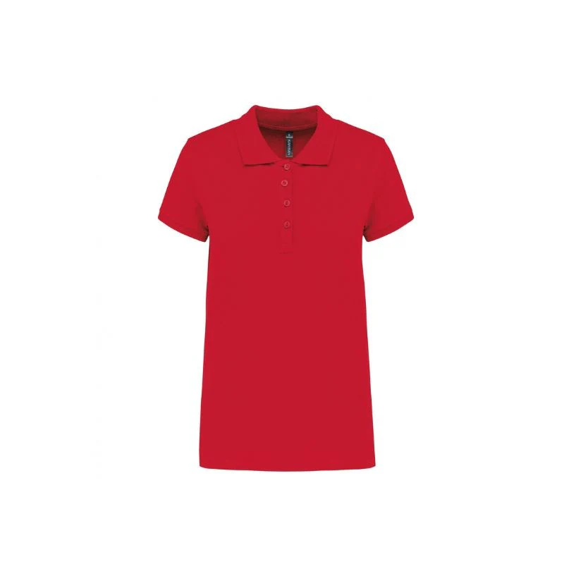 Polo de Travail Femme Manches Courtes Rouge Classique - KARIBAN
