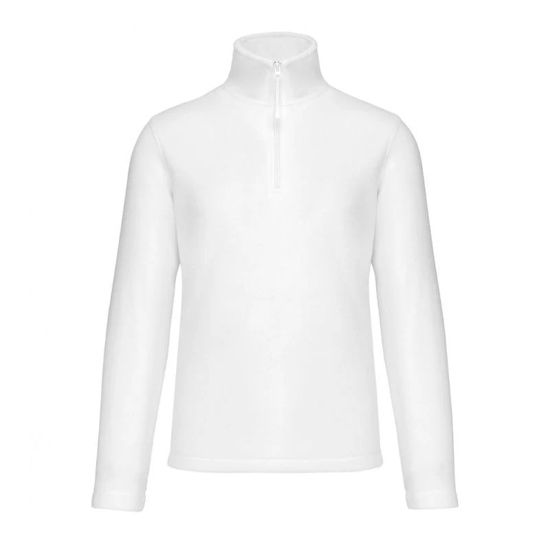 Pull Micropolaire Homme Col Zippé Blanc - KARIBAN