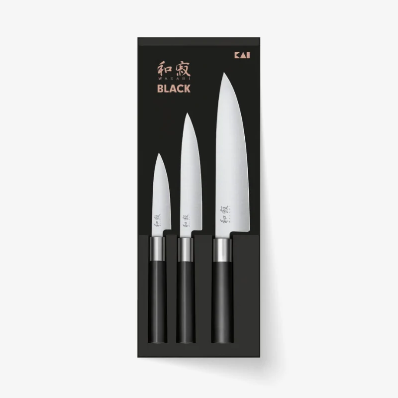 Set 3 Couteaux Japonais WASABI BLACK - KAI