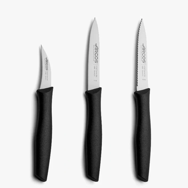Set de 3 Couteaux Office Noir Blister Série Nova- Arcos