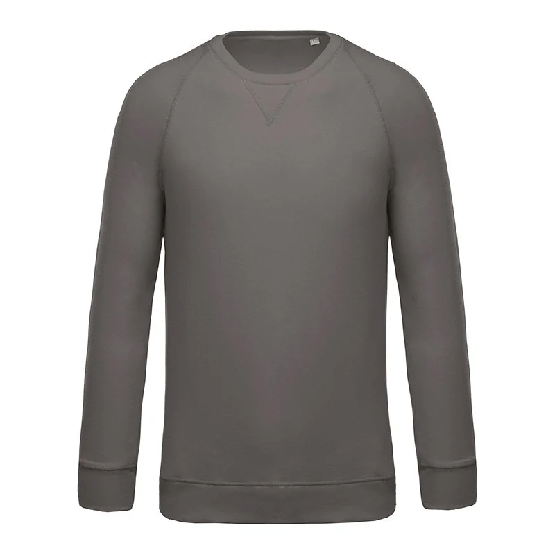 Sweat-Shirt Homme Bio Manches Raglan Col Rond Gris - KARIBAN