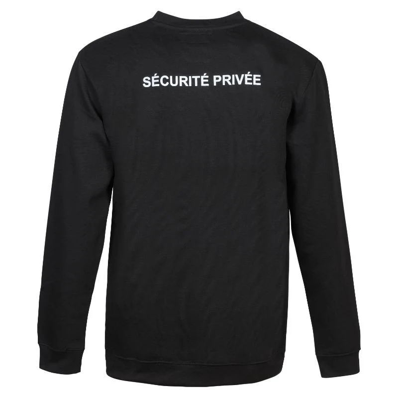Sweat-shirt de Sécurité Privée Mixte Sérigraphie Rétro Réfléchissante Noir – CITYGUARD - Image 2