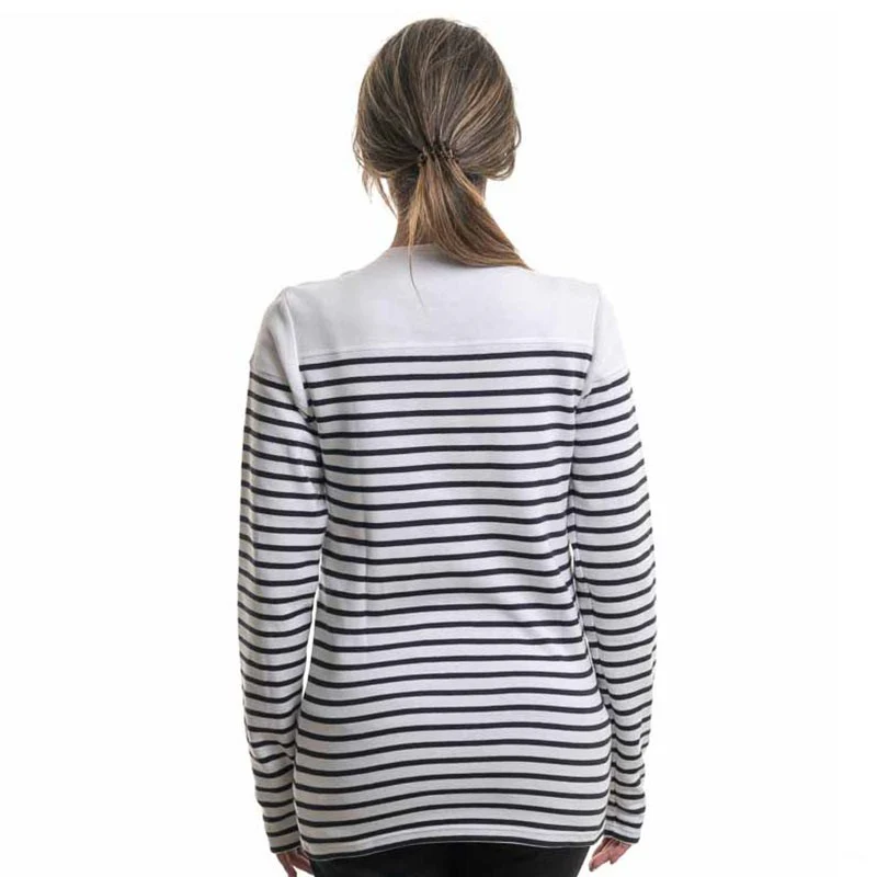 T-Shirt de Travail Femme Manches Longues Marinière Ancre - ROBUR - Image 4