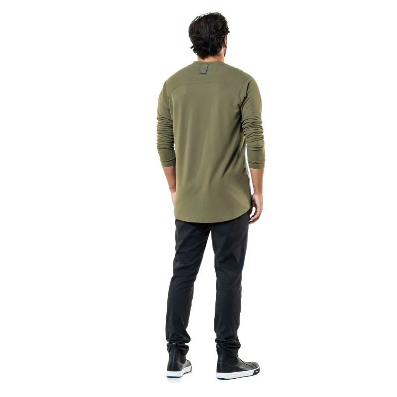 T-Shirt de Cuisine Homme Manches Longues Eco-Responsable Vert Kaki Valente UFX - CHAUD DEVANT - Image 3