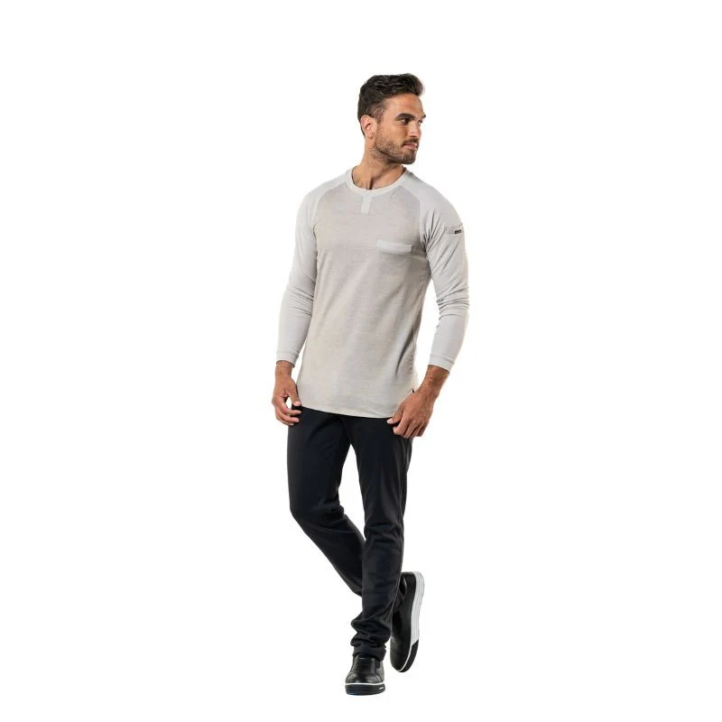 T-Shirt de Cuisine Homme Manches Longues Valente UFX Sable - CHAUD DEVANT - Image 2