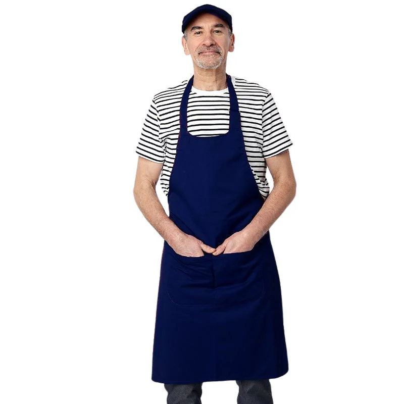 Tablier 100% Coton Bleu Marine avec Poches - MANELLI