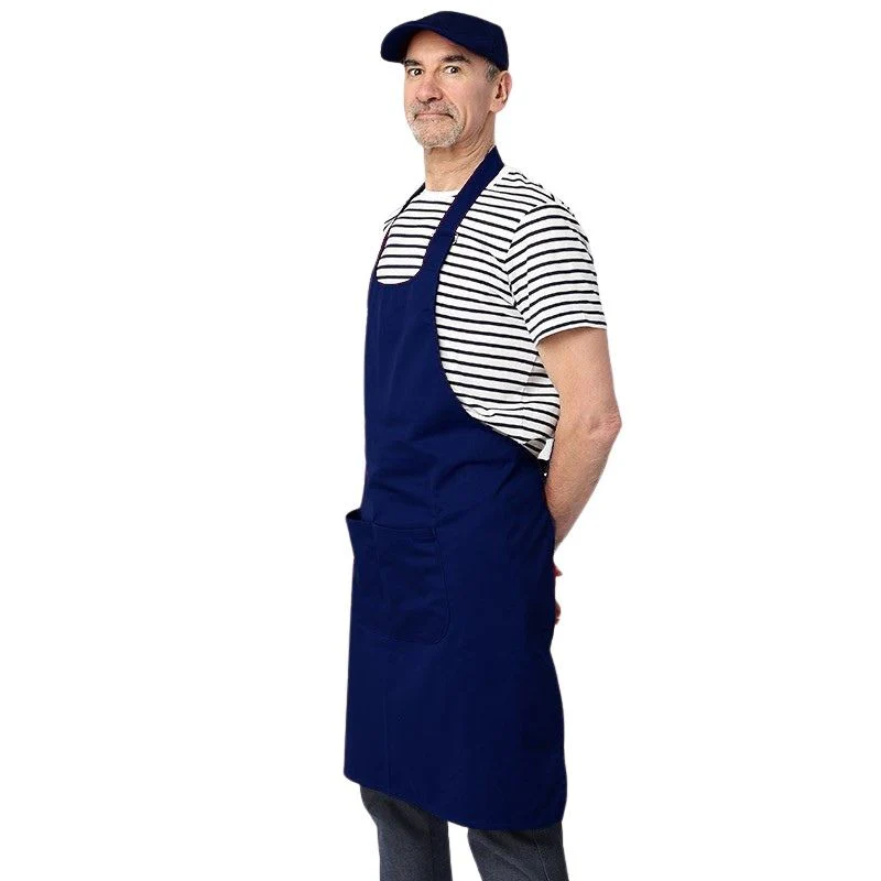 Tablier 100% Coton Bleu Marine avec Poches - MANELLI - Image 2