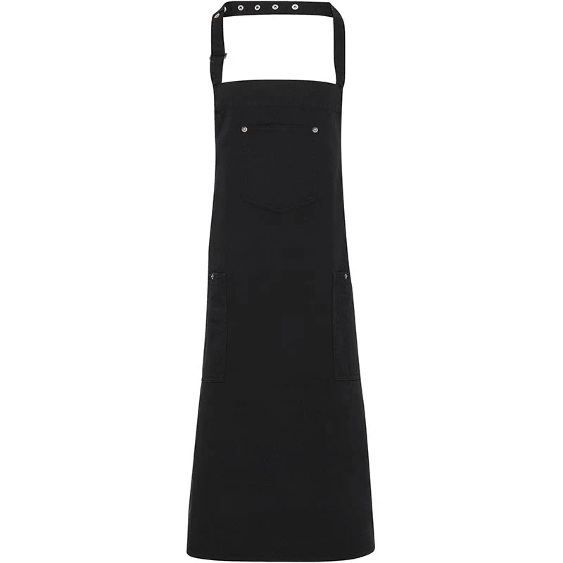 Tablier à Bavette Chino Noir 100% Coton - PREMIER