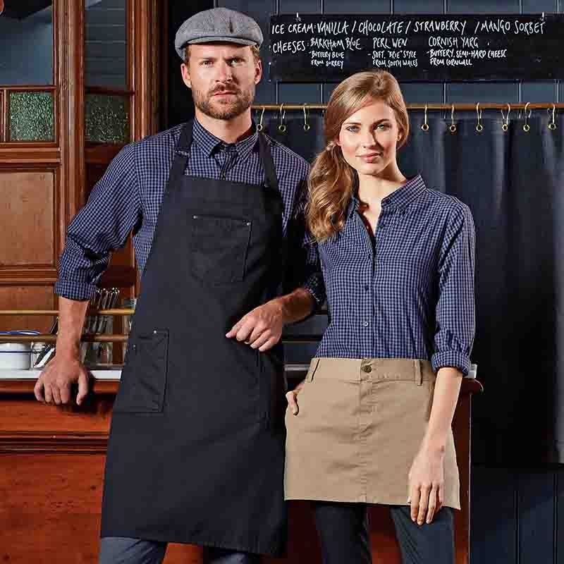 Tablier à Bavette Chino Noir 100% Coton - PREMIER - Image 3