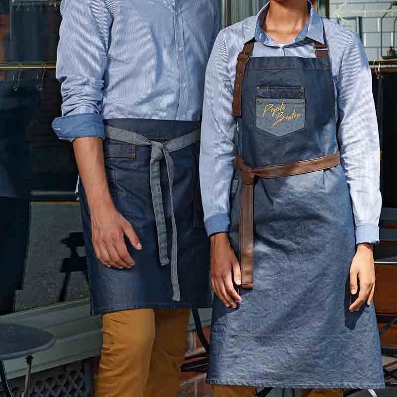 Tablier à Bavette Division Indigo Marron Denim - PREMIER - Image 3