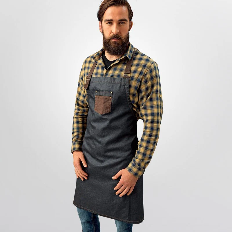 Tablier à Bavette Division Indigo Marron Denim - PREMIER - Image 5