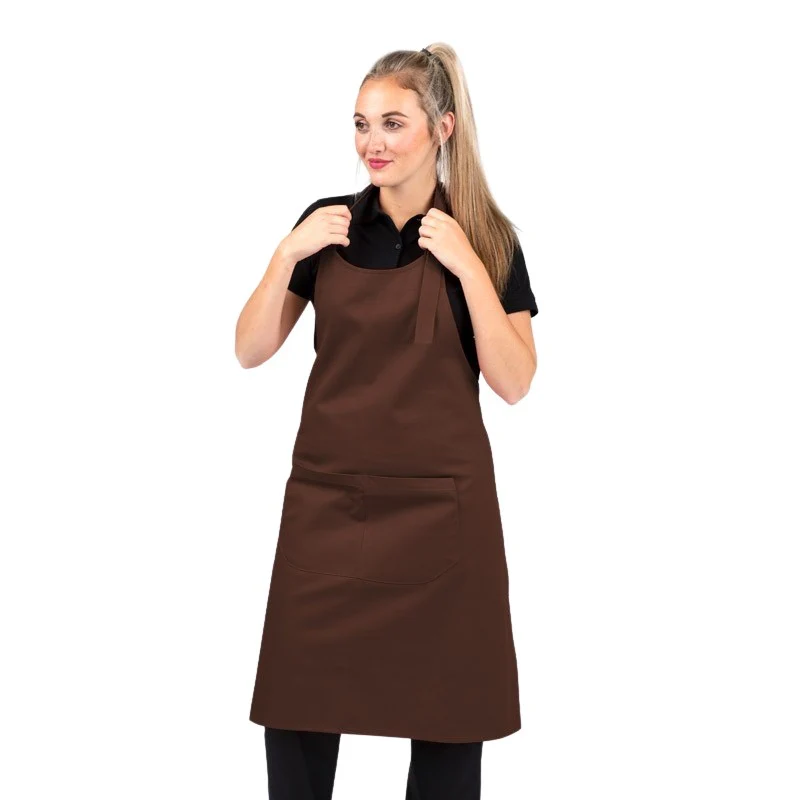 Tablier à Bavette Marron Polycoton - MANELLI