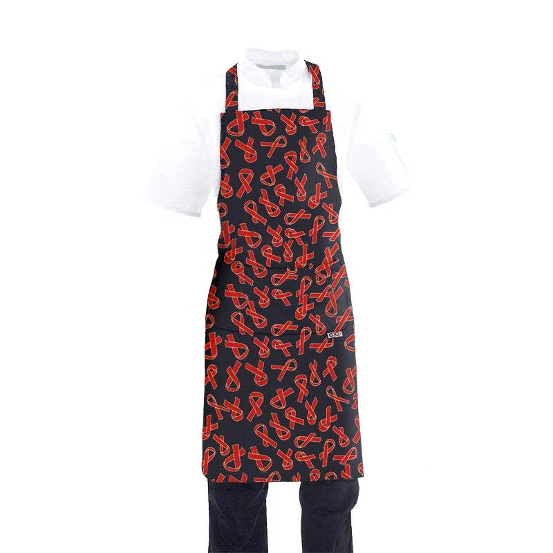 Tablier à Bavette Motif Ruban Ruge - EGOCHEF