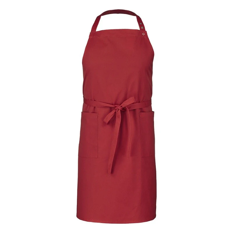 Tablier à Bavette Rouge Galanga avec 2 Poches - LAFONT CUISINE