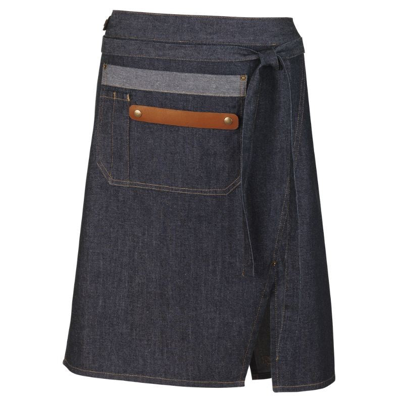 Tablier Bas Haley Denim Brut Cuir Cognac - ROBUR