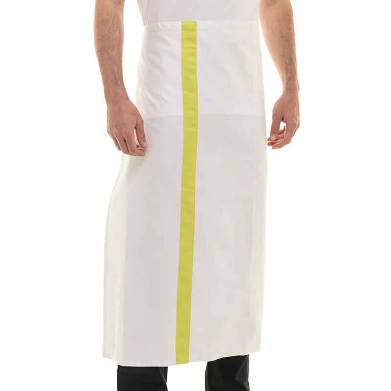 Tablier Blanc Bande Couleur 90cm - MANELLI - Image 6