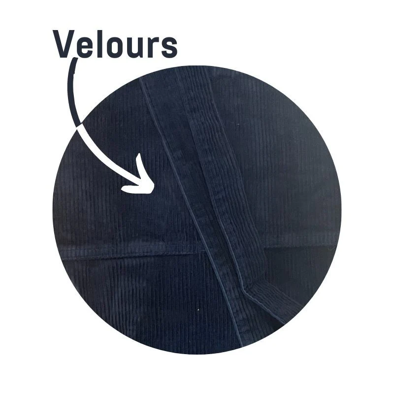 Tablier Bleu en Velours - CHAUD DEVANT - Image 4