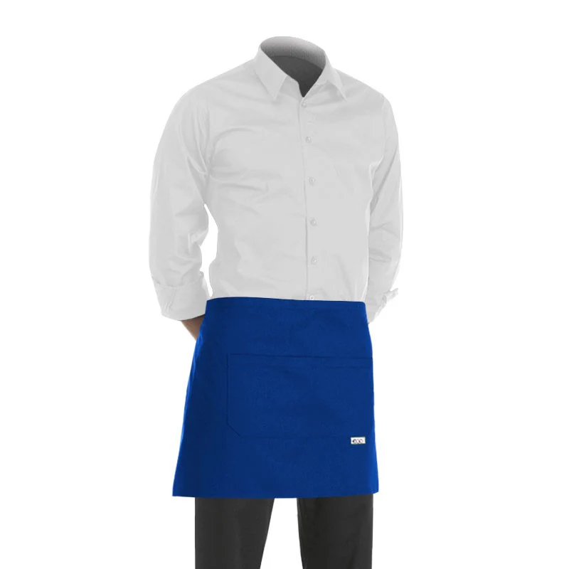 Tablier de Cuisine Court 40cm Bleu - EGOCHEF