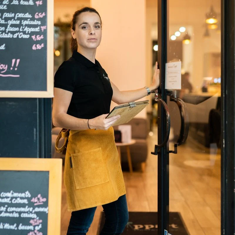 Tablier de Cuisine Court en Velours - CHAUD DEVANT - Image 3