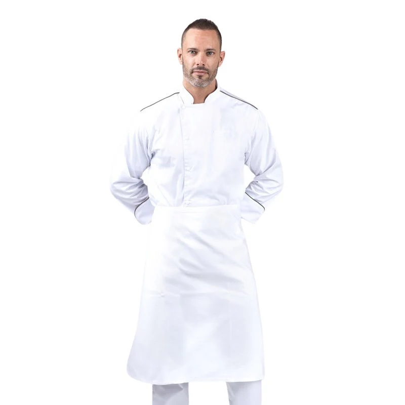 Tablier de Cuisine Long 100% Coton Blanc - MANELLI - Image 3