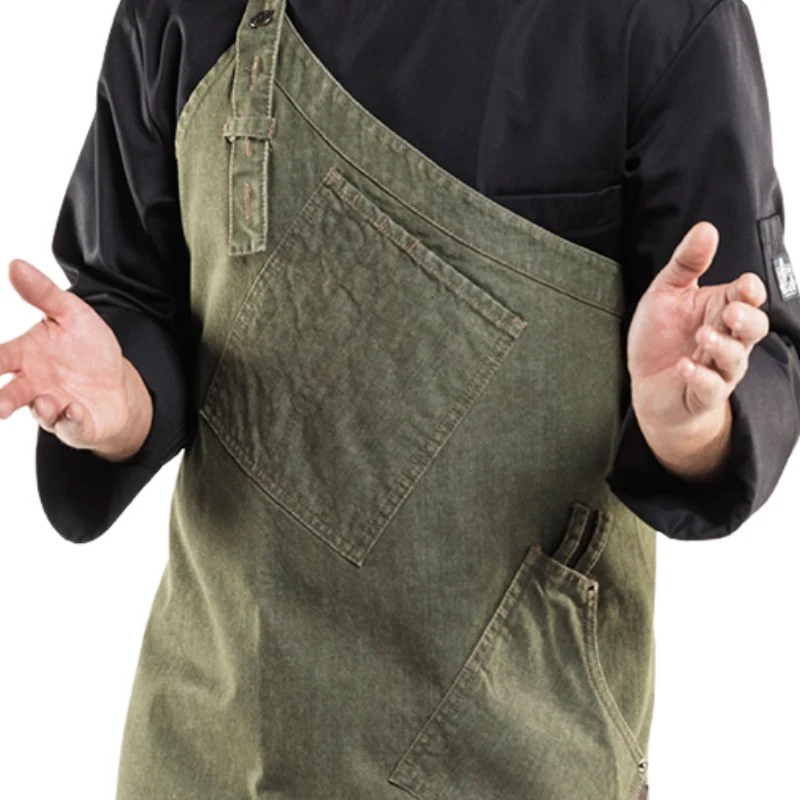 Tablier de Service Asymétrique Kaki - CHAUD DEVANT - Image 2